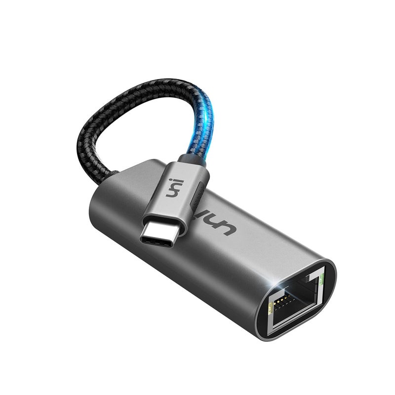 Uni محول uni USB C إلى Ethernet، بدون برنامج تشغيل RJ45 إلى USB C [متوافق مع Thunderbolt 3/4]، محول شبكة Ethernet LAN Gigabit Type-C بسرعة 1Gbps لجهاز MacBook Pro/Air، iPhone 15 Pro/Max، Dell XPS، Galaxy S8-S24 - Image 1